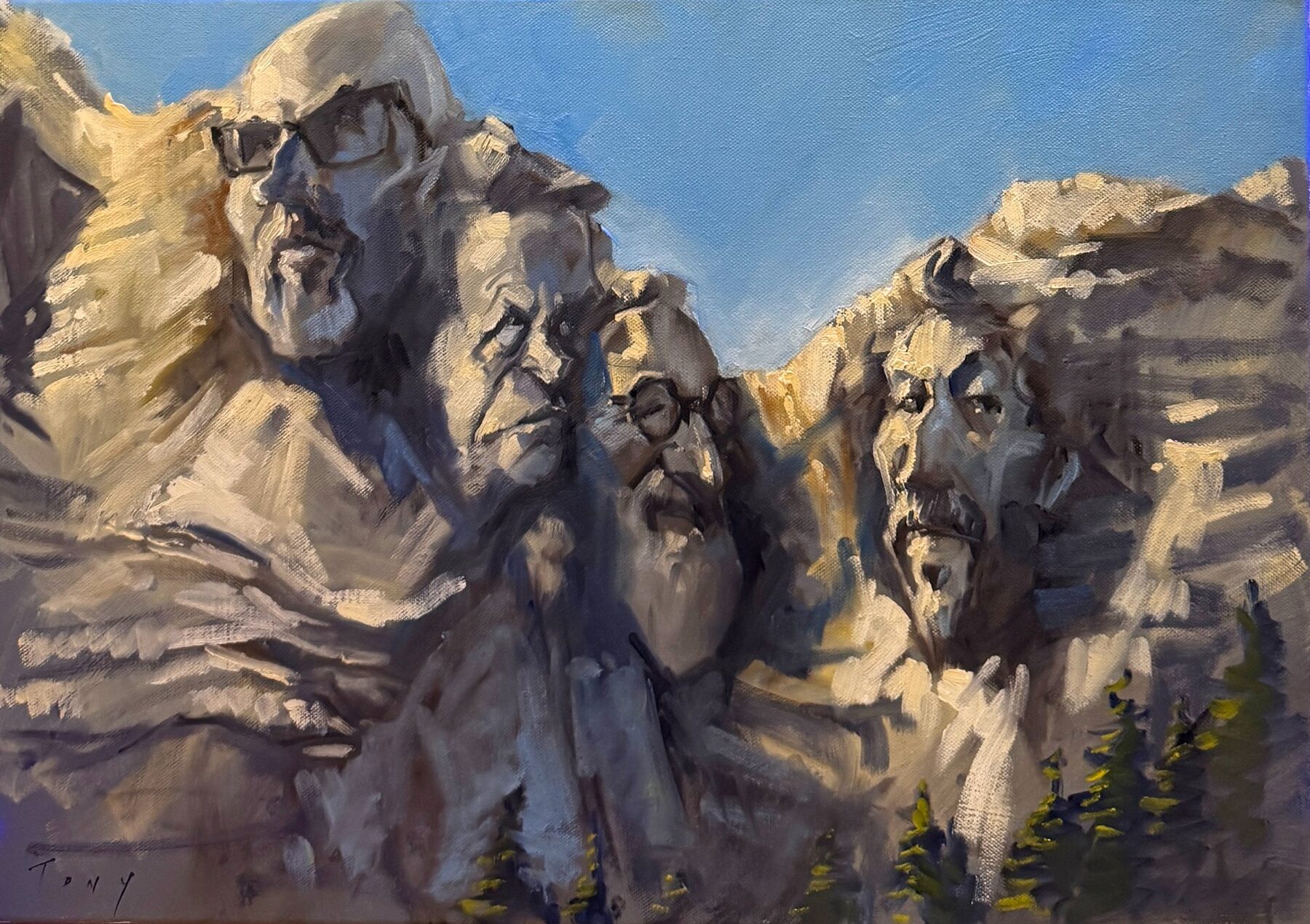Gods of Caricature — Oil painting
